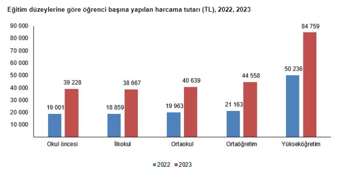 Öğrenci başına eğitime 49 bin 45 tl harcadık