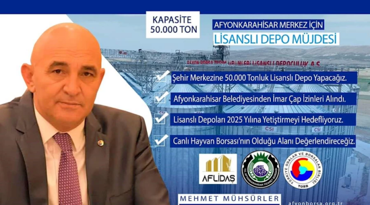 Afyonkarahisar Ticaret Borsası'ndan 50 Bin Ton Kapasiteli Lisanslı Depo Yatırımı Müjdesi