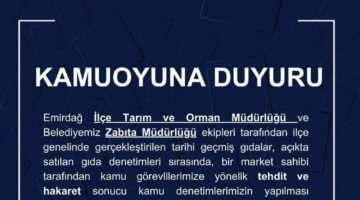 Emirdağ’da Gıda Denetimlerinde Gerilim: Market Sahibi Görevlilere Tehdit ve Hakaret Etti