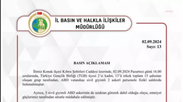 İzmir'de ABD Askerinin Kafasına Çuval Geçirilmesine İlişkin Valilikten Açıklama