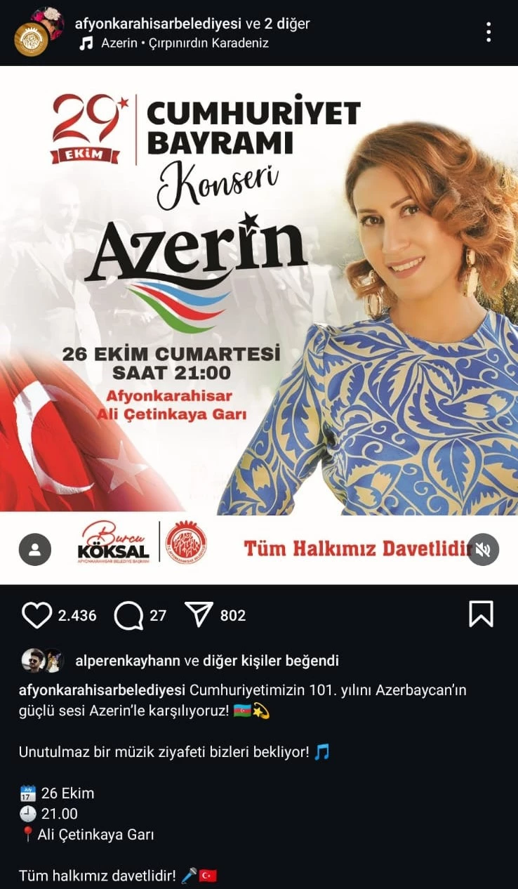 Cumhuriyet Bayramıa Özel Azerin'den Unutulmaz Konser