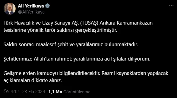 TUSAŞ Ankara Tesislerine Terör Saldırısı: Şehit ve Yaralılar Var