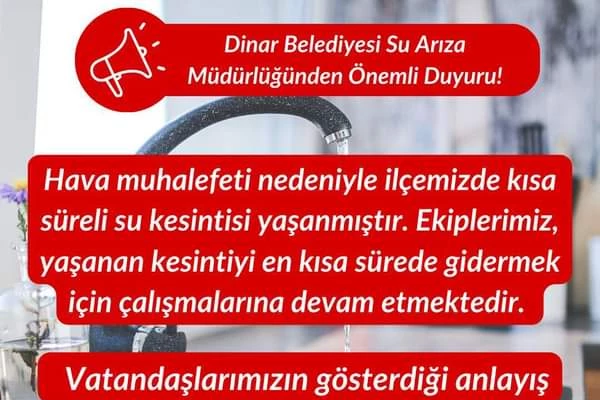 Kısa Süreli Su Kesintisine Hızlı Müdahale