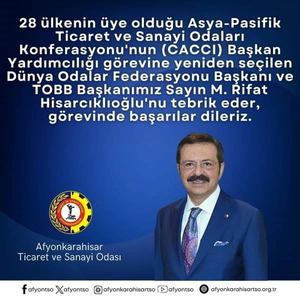 Rifat Hisarcıklıoğlu CACCI Başkan Yardımcılığına Yeniden Seçildi