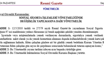 SGK’dan çalışanların yemek hakkı ile ilgili düzenleme