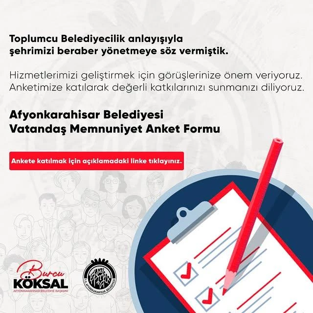 Afyonkarahisar'da Toplumcu Belediyecilik Anlayışıyla Anket Çalışması Başladı