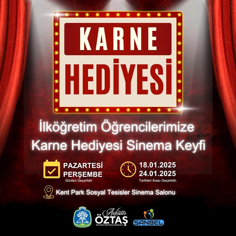 Sandıklı'da Öğrencilere Karne Hediyesi: Ücretsiz Sinema Keyfi